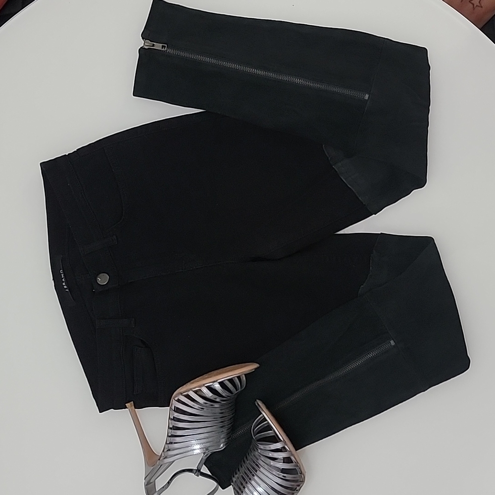 NWOT J Brand black jeans with suede design